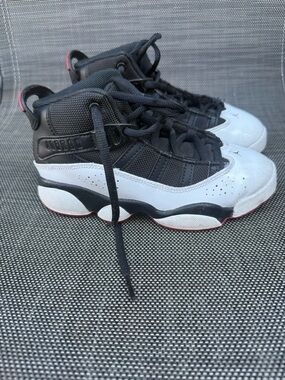 Kids Black and White 6 rings Jordan’s
